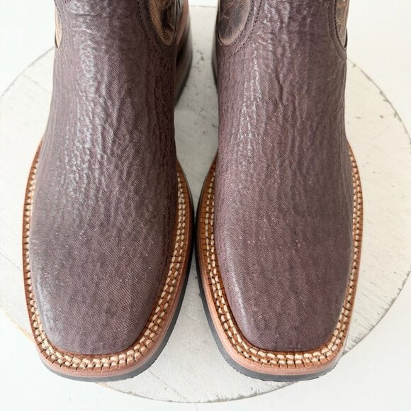 NEW Rod Patrick Mens Cowboy Boots Size 8B Brown Shark Leather Western Square Toe - Picture 6 of 12